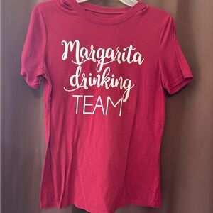 Margarita Drinking Team Tee - Burgundy with White Script